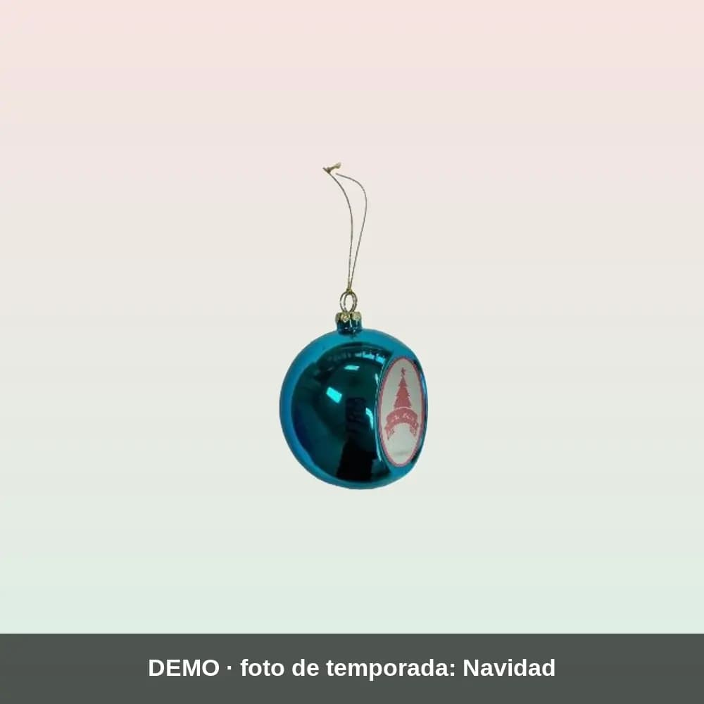 BOLA DE NAVIDAD AZUL CON PLACA SUBLIMABLE