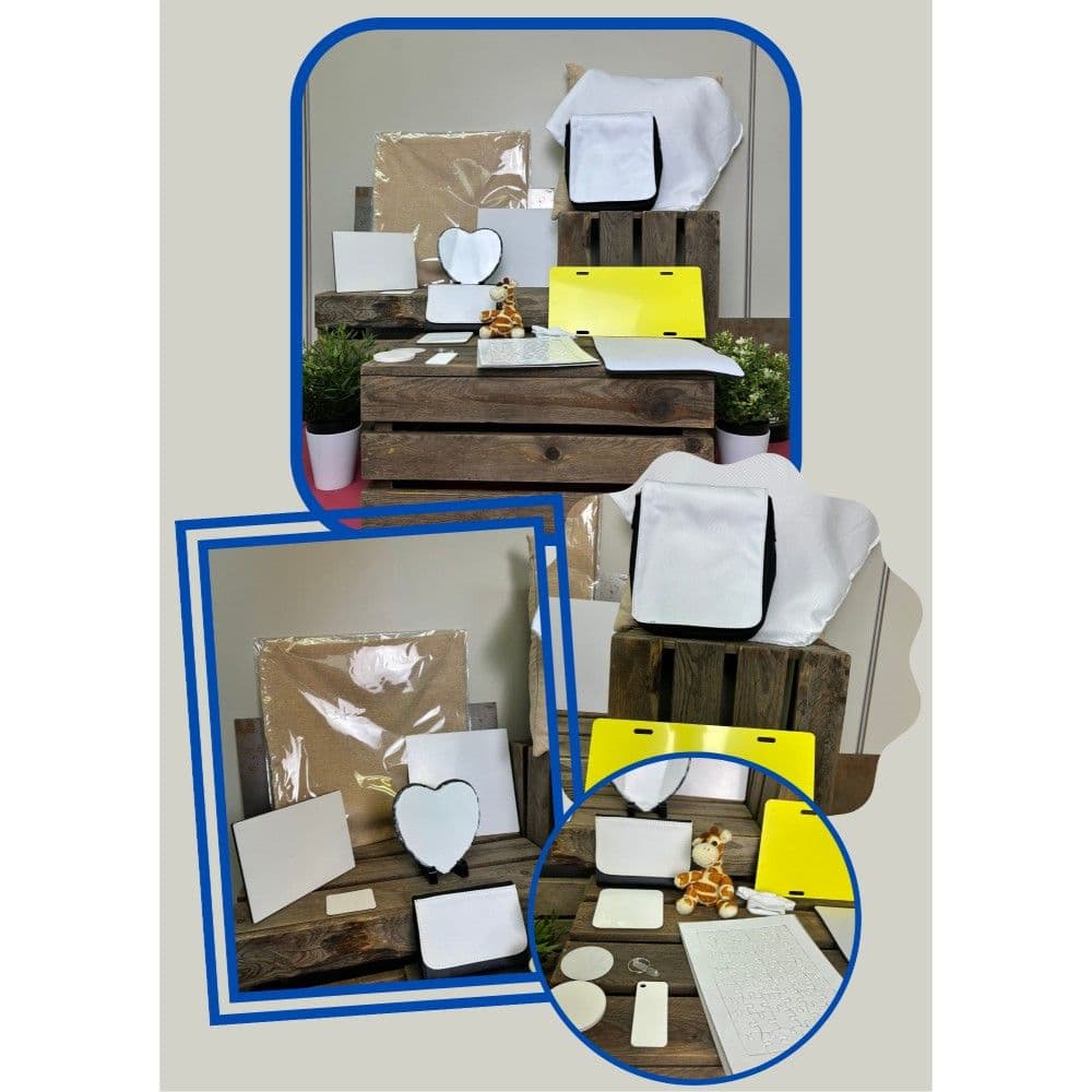 LOTE DE PRODUCTOS SUBLIMABLES PARA PRENSA TÉRMICA PLANA