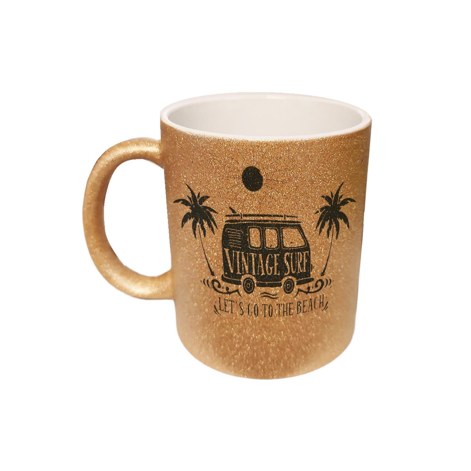 TAZA GLITTER DORADA