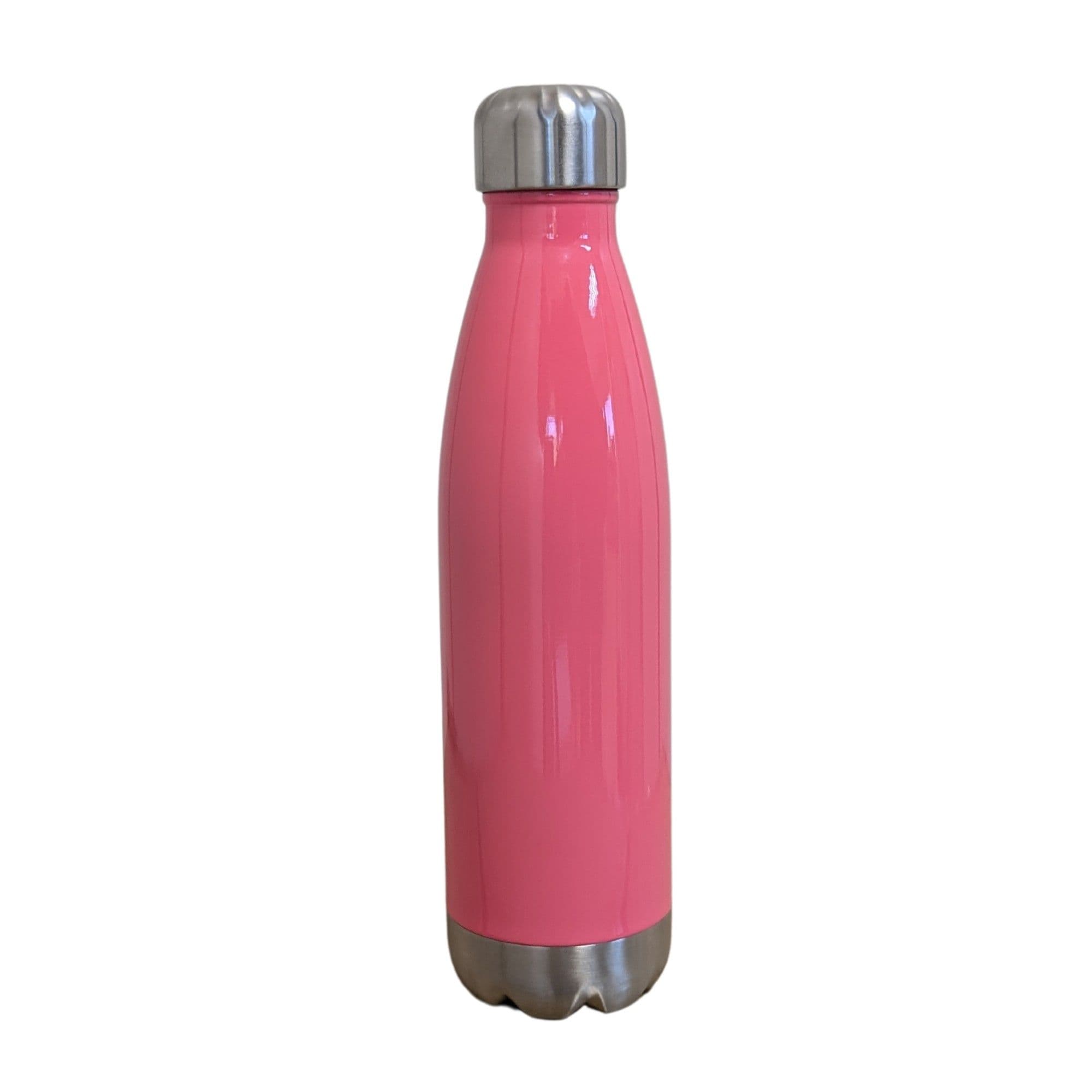 BOTELLA ROSA DE ACERO INOXIDABLE 500 ML.