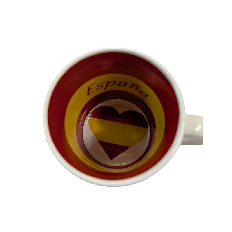 TAZA BLANCA AAA 11 OZ (325 ML.) INTERIOR COLORES BANDERA ESPAÑA