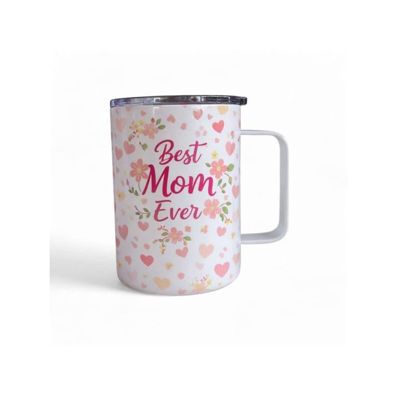 TAZA-TERMÓ CAFÉ BLANCA, CON TAPA 12 oz.