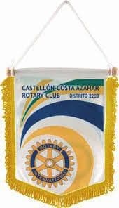 BANDERÍN RECTANGULAR BLANCO 10X8 CM. FLECOS DORADOS