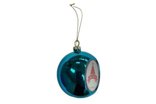 BOLA DE NAVIDAD AZUL CON PLACA SUBLIMABLE