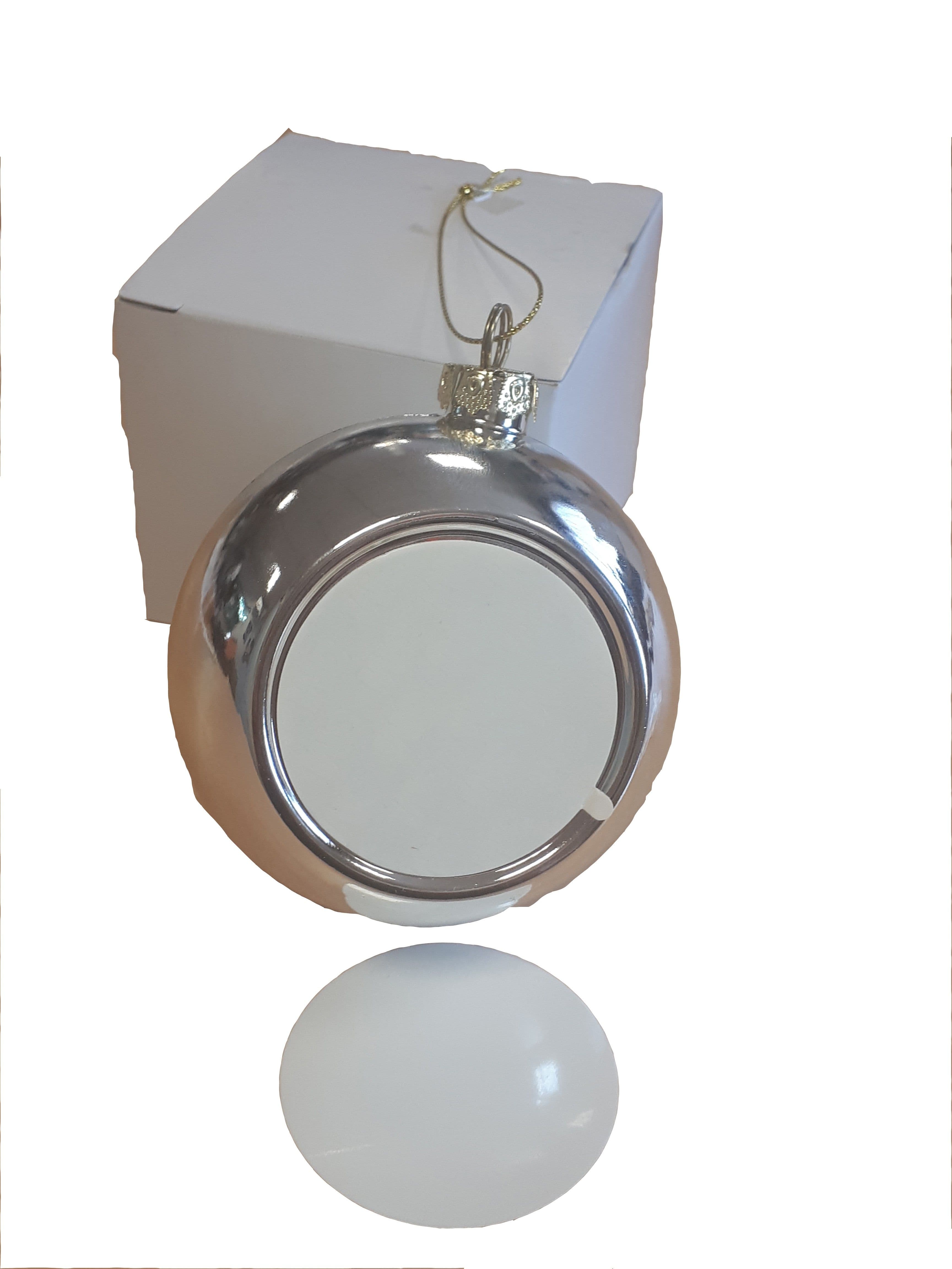 Bola de Navidad plateada con placa sublimable