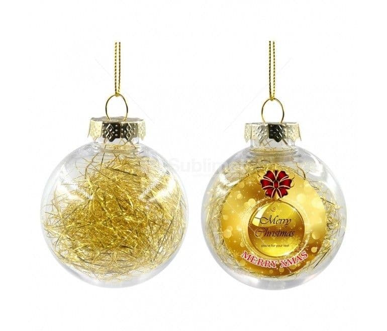 BOLA DE NAVIDAD TRANSPARENTE DORADA