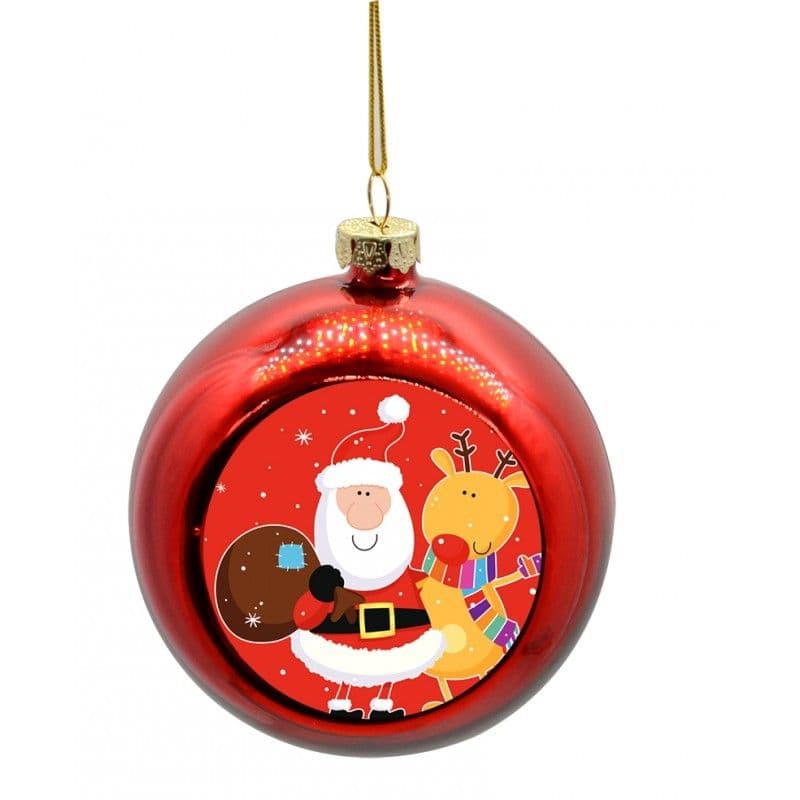 BOLA NAVIDAD ROJA CON PLACA SUBLIMABLE