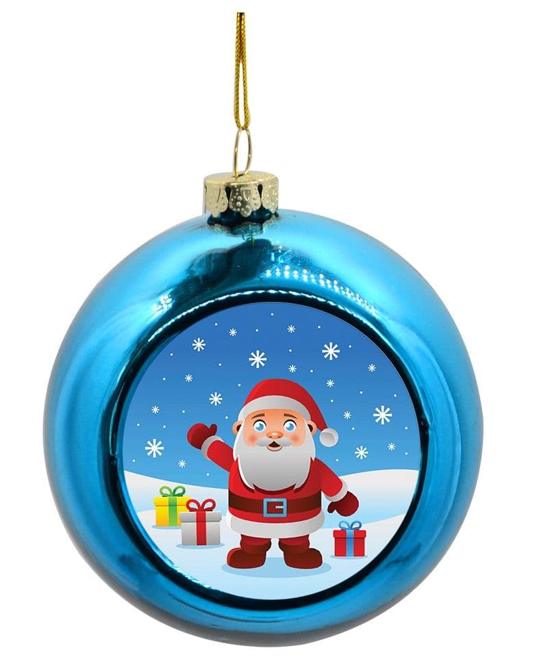 BOLA+NAVIDAD AZUL BORDE DORADO+PLACA SUBLIMABLE