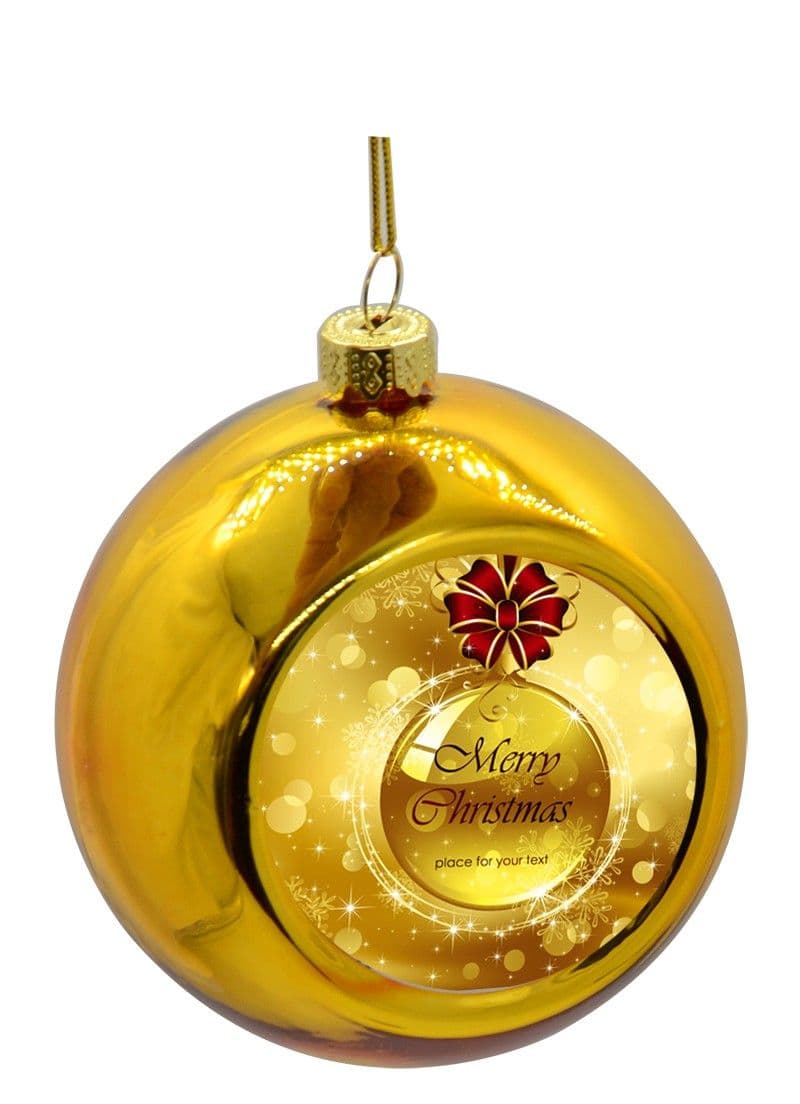 BOLA/NAVIDAD DORADA+PLACA SUBLIMABLE