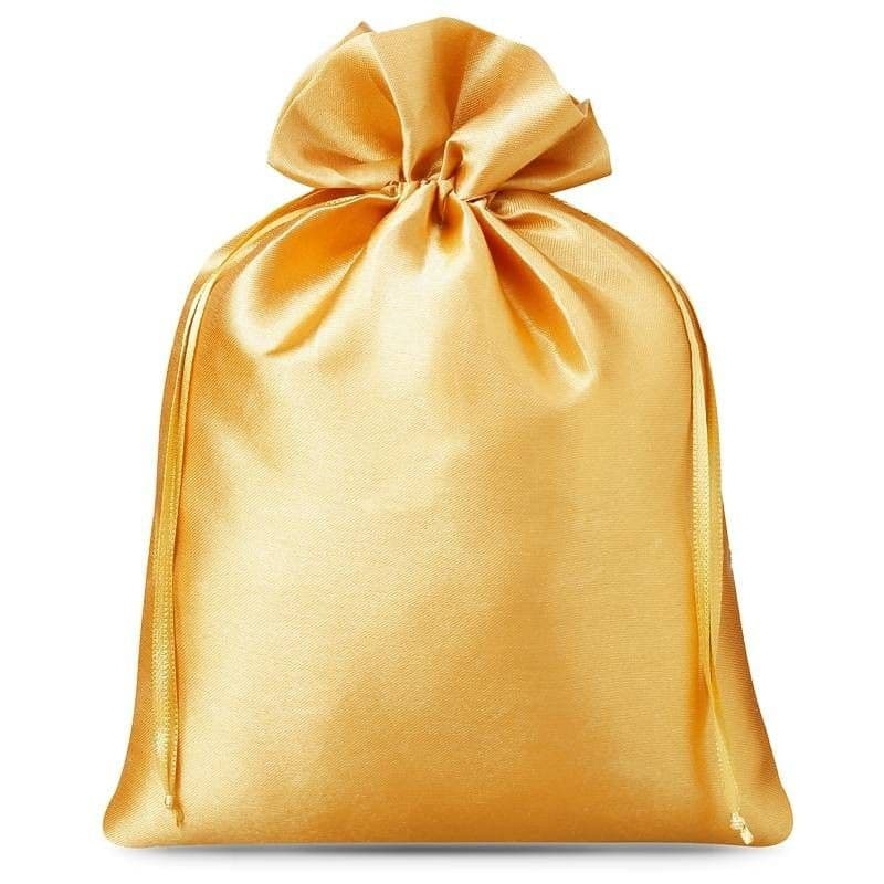 Bolsa de regalo satén dorada 26x35 cm