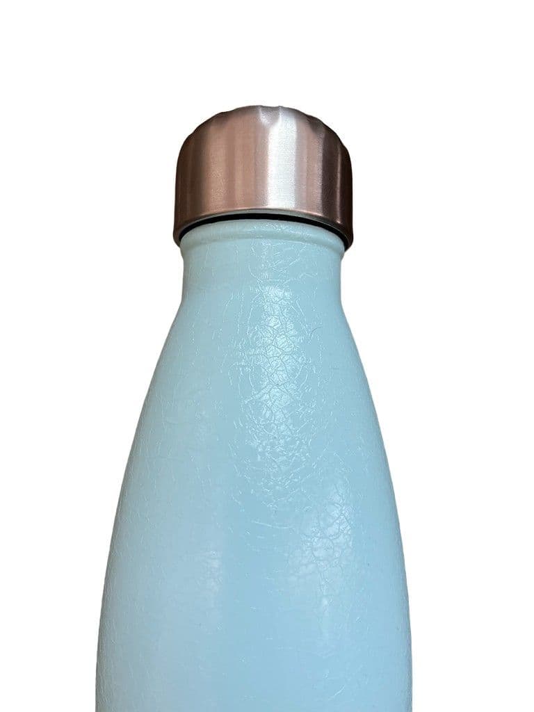 BOTELLA ACERO INOXIDABLE 500 ML. EFECTO PINTURA (CELESTE)