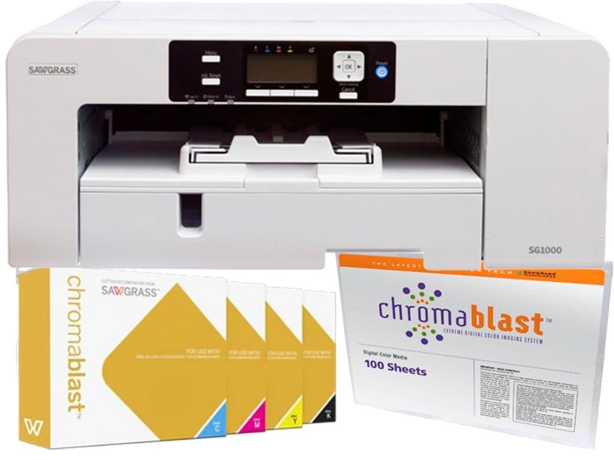 PACK SAWGRASS SG1000 CON TINTAS CHROMABLAST 31 ML Y PAPEL CHROMABLAST A3