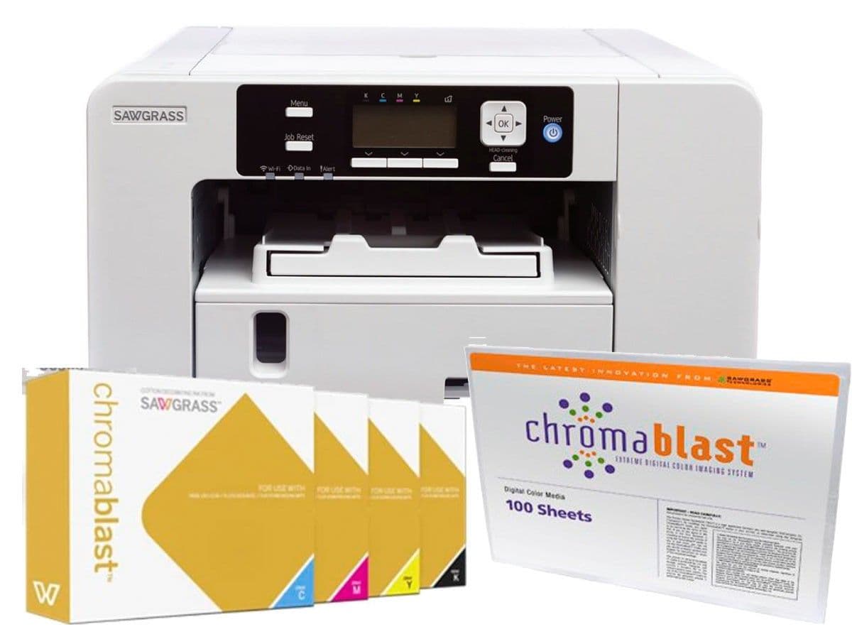 PACK SAWGRASS SG500 CON TINTAS CHROMABLAST 31 ML Y PAPEL CHROMABLAST A4