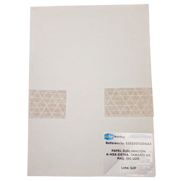 PAPEL SUBLIMACIÓN HSX-EXTRA. TAMAÑO A3. PAQ. 100 UDS.