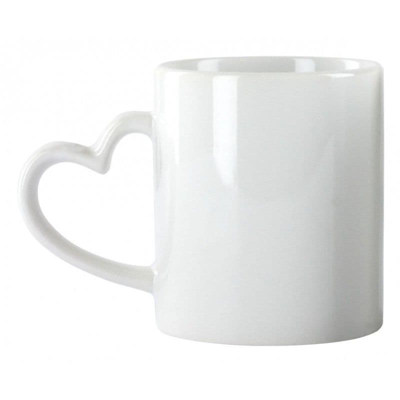 TAZA BLANCA CON ASA CORAZÓN