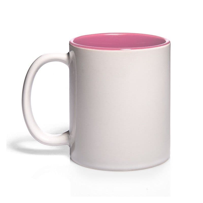 TAZA CON INTERIOR COLOR ROSA PARA SUBLIMACIÓN