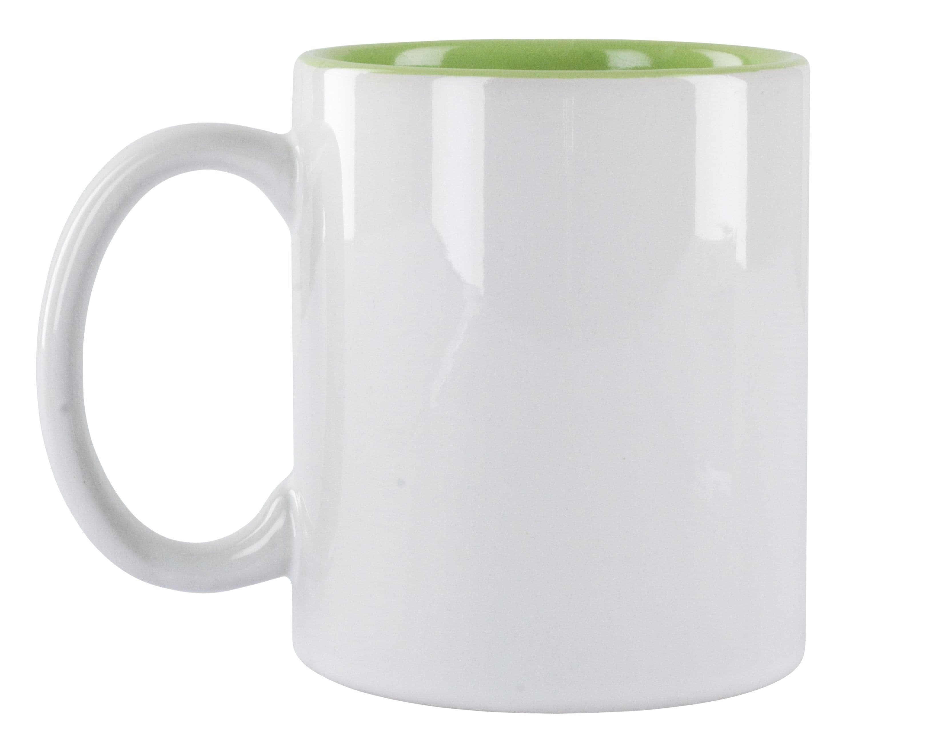 TAZA CON INTERIOR COLOR VERDE CLARO PARA SUBLIMACIÓN