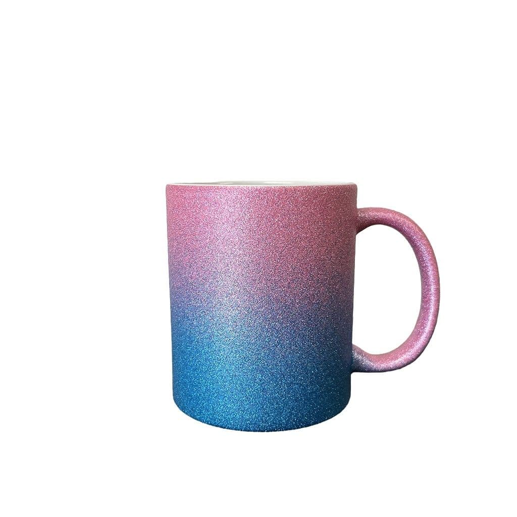 TAZA GLITTER BICOLOR GRADUAL (ROSA-AZUL)