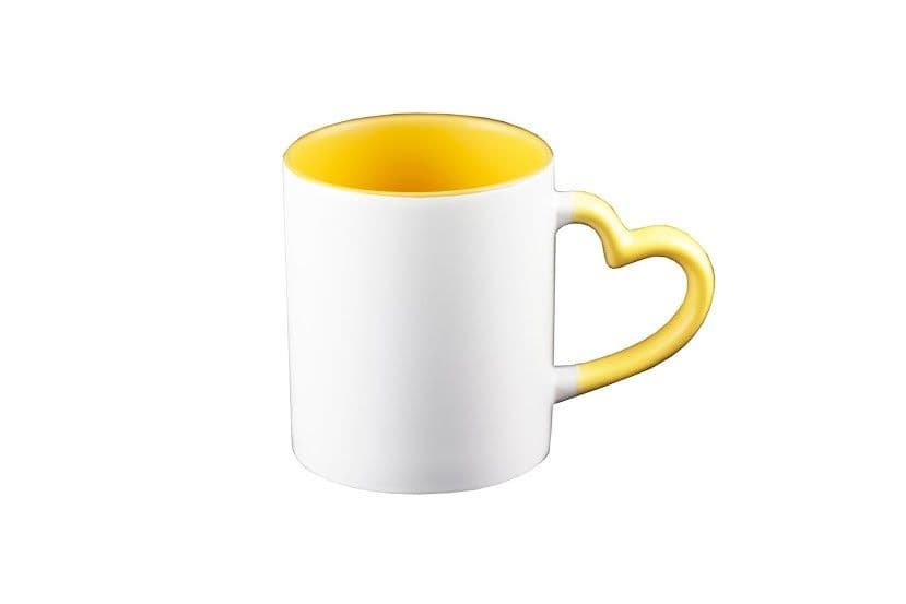 TAZA INTERIOR Y ASA CORAZÓN AMARILLA