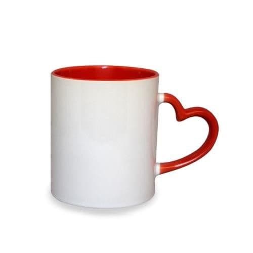 TAZA INTERIOR Y ASA CORAZÓN ROJA