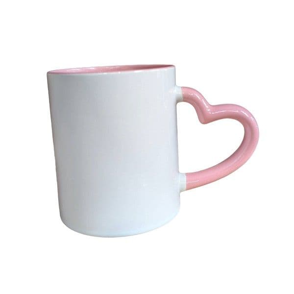 TAZA INTERIOR Y ASA CORAZÓN ROSA