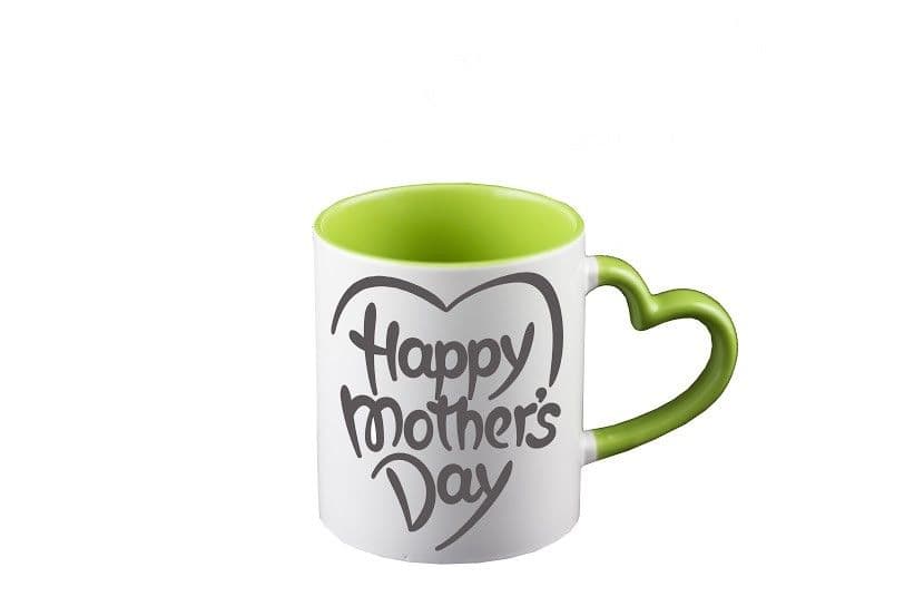 TAZA INTERIOR Y ASA CORAZÓN VERDE CLARO