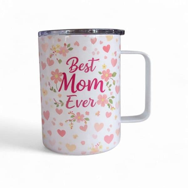 TAZA-TERMÓ CAFÉ BLANCA, CON TAPA 12 oz.